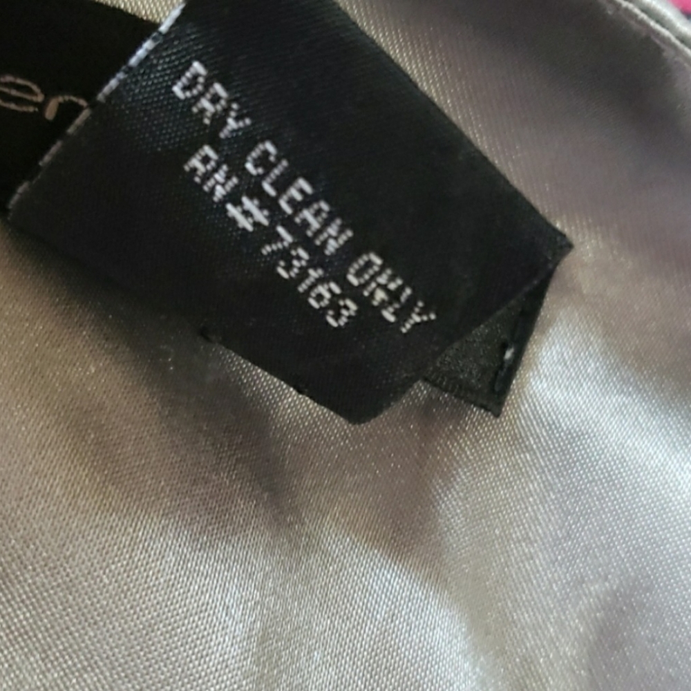 Liquid silver metallic silk evening dress 6 - Picture 4 of 5